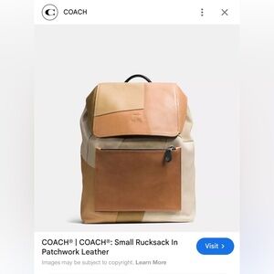 RARE HTF Coach Small Rucksack in Patchwork